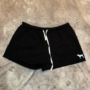 VS Pink Sweatpant Shorts (Blue Dog Logo)